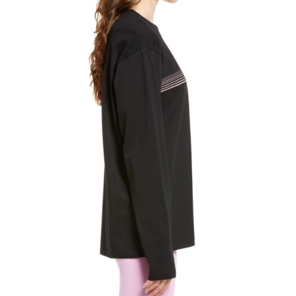 New BP Love Always Wins Metallic Print Long Sleeve Tee Black Unisex Size Small - Picture 3 of 16